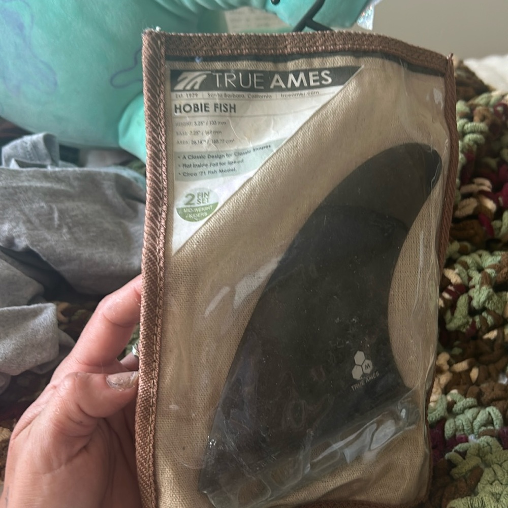 New never used  (no tags) Surf board Fin true Ames hobie fish 5.25